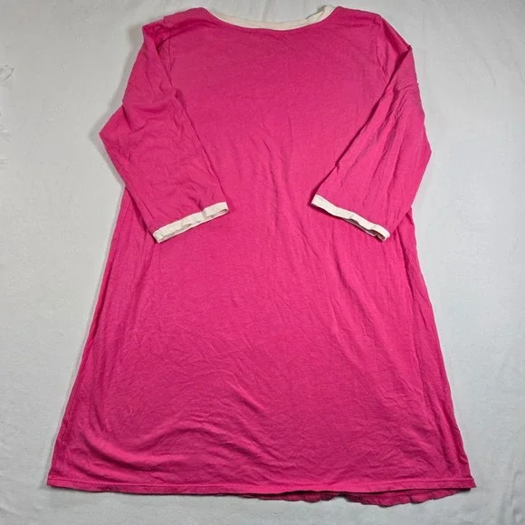 Kate Spade Sleep Shirt Nightgown Eat Cake For Breakfast Pink White Trim XL - Picture 9 of 10